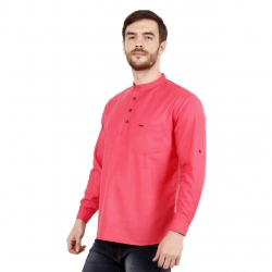 Mens Cherry Pink Short Kurta